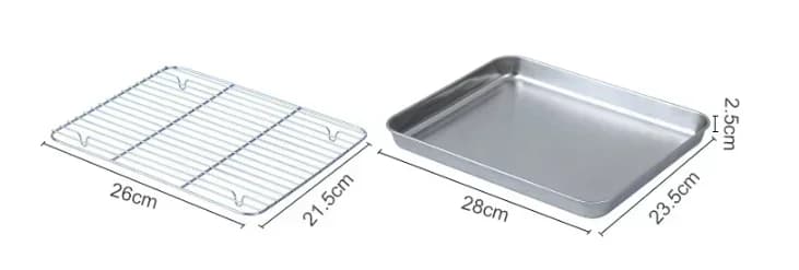 Khay nướng inox kèm giá lưới đa năng cho lò nướng BBQ bánh ngọt