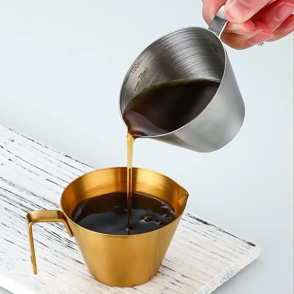 Cốc Đong Chiết Xuất Cà Phê Espresso Inox 304 Có Vạch Chia Tiện Lợi