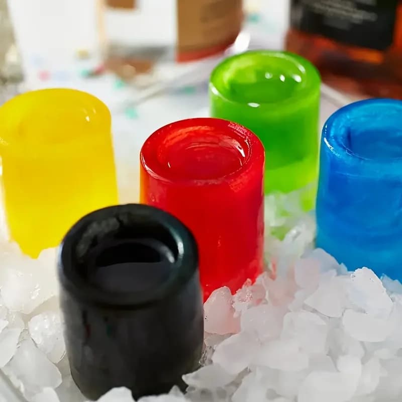 Khuôn Làm Đá Viên Silicone 4 Lỗ Dạng Nhấn Sáng Tạo Hình Cốc Tròn Dành Cho Rượu Whisky Bia Đồ Dùng Nhà Bếp Quầy Bar