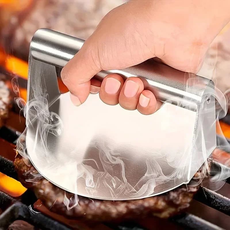 Khuôn ép thịt burger inox dày dặn | Dụng cụ nén thịt smash burger chống dính cho tiệc nướng BBQ