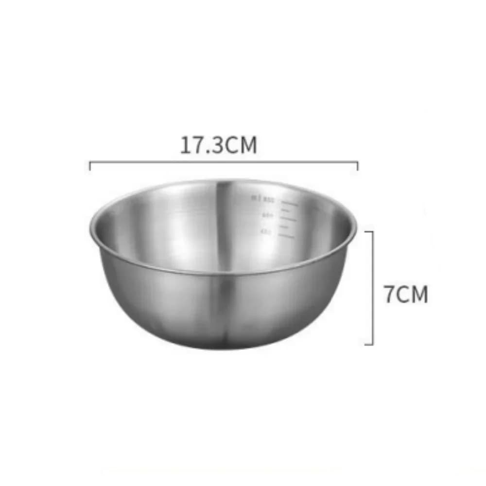 Bộ thau trộn inox có vạch chia dung tích cho làm bánh, nấu nướng và bảo quản thực phẩm nhà bếp