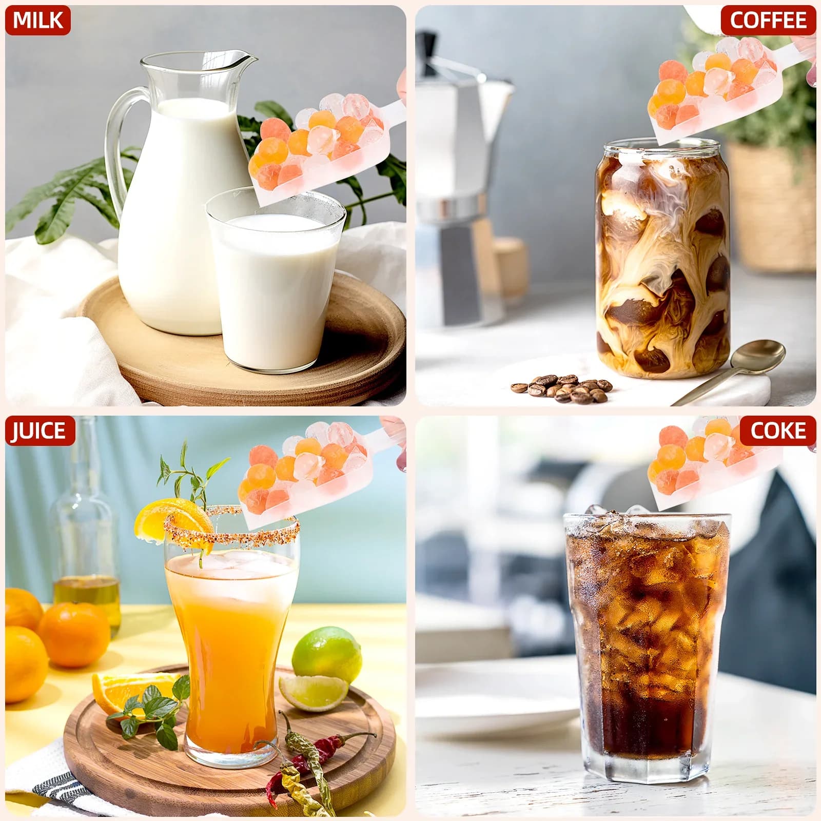 Khay làm đá viên tròn mini 104 ô tiện lợi cho quầy bar, cocktail, cà phê