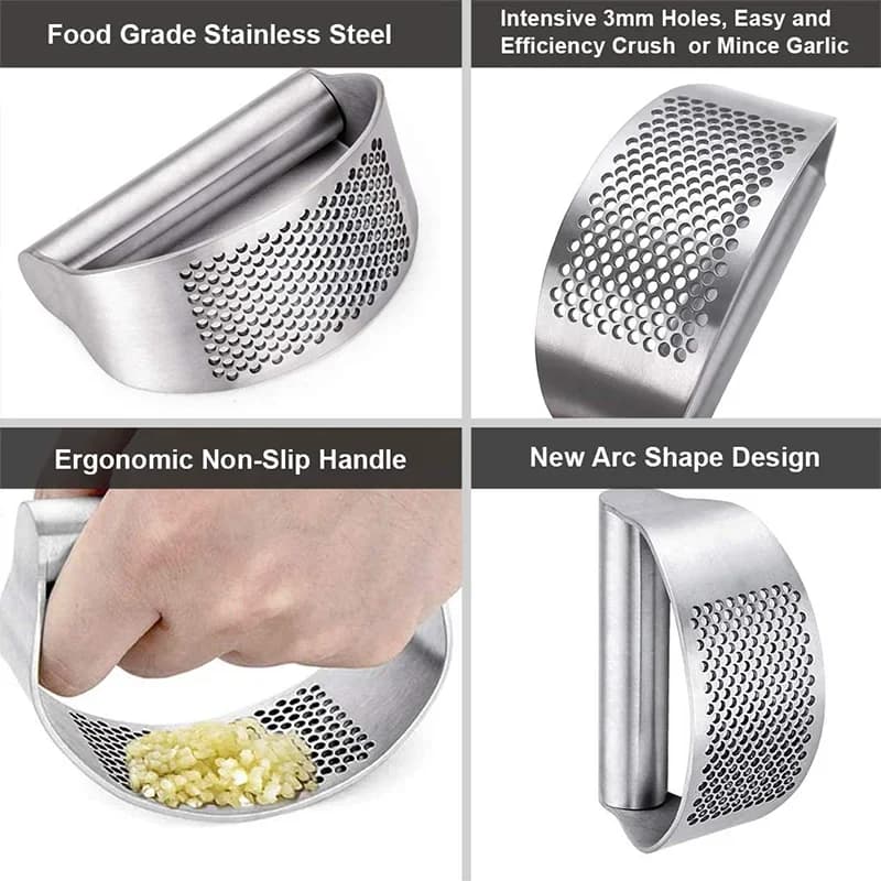 Dụng Cụ Nghiền Ép Tỏi Gừng Dạng Bập Bênh Bằng Thép Không Gỉ Cao Cấp