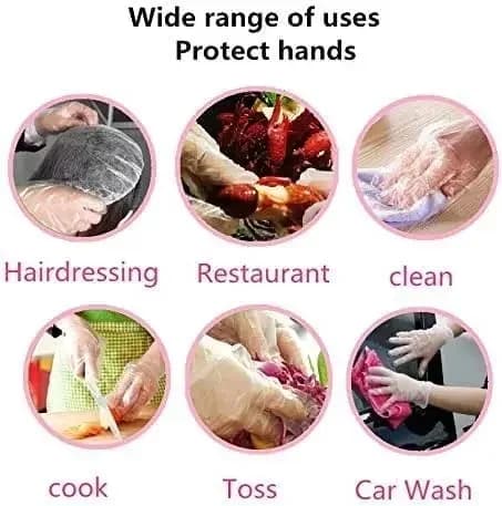 Găng Tay Nilon Dùng Một Lần Trong Suốt An Toàn Thực Phẩm Nấu Ăn Dọn Dẹp Tiệc BBQ