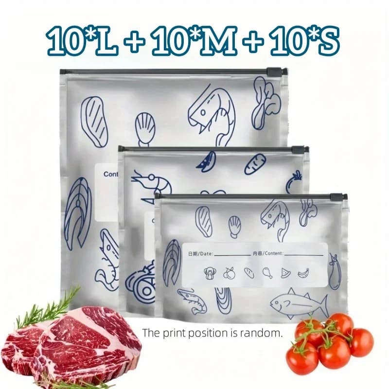 Túi Nhôm Đựng Thực Phẩm 10/60 Chiếc Túi Zip Bảo Quản Khử Mùi Tiện Lợi