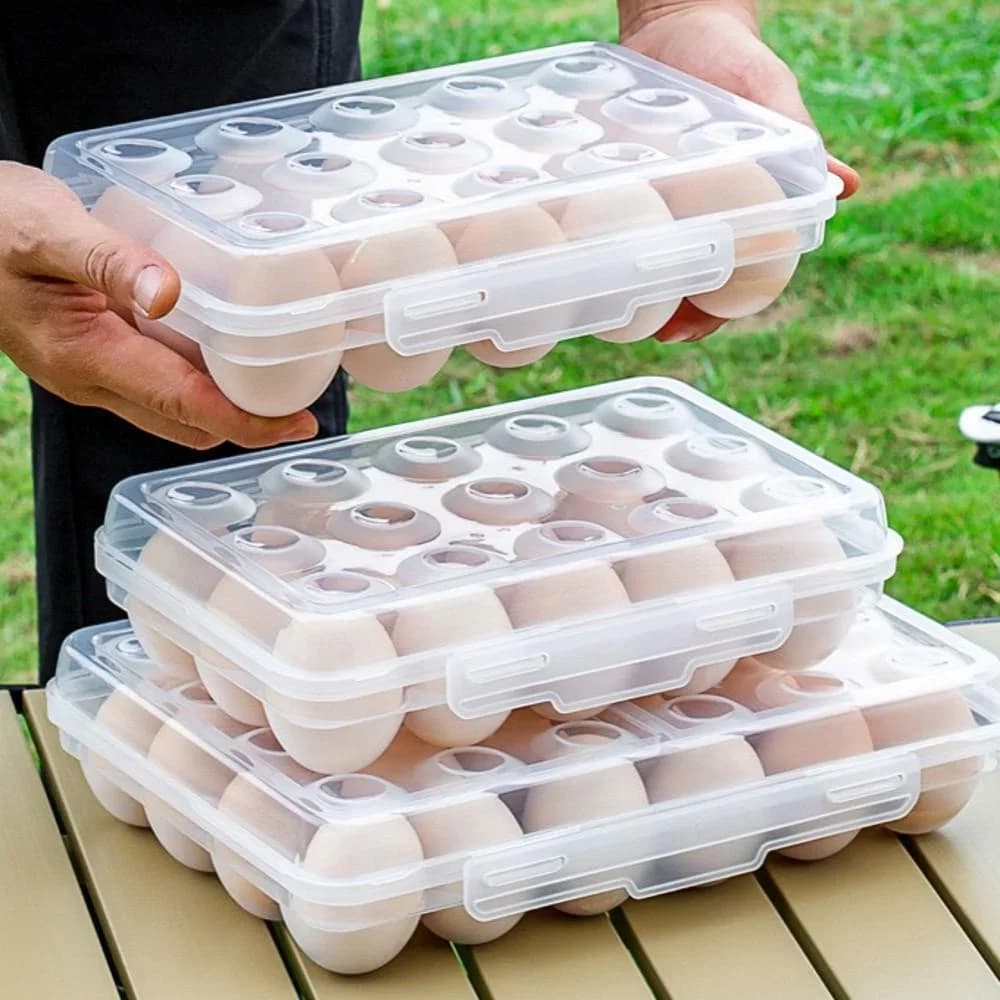 Hộp Đựng Trứng Tủ Lạnh Bằng Nhựa Khay Đựng Trứng Có Nắp Đậy Du Lịch