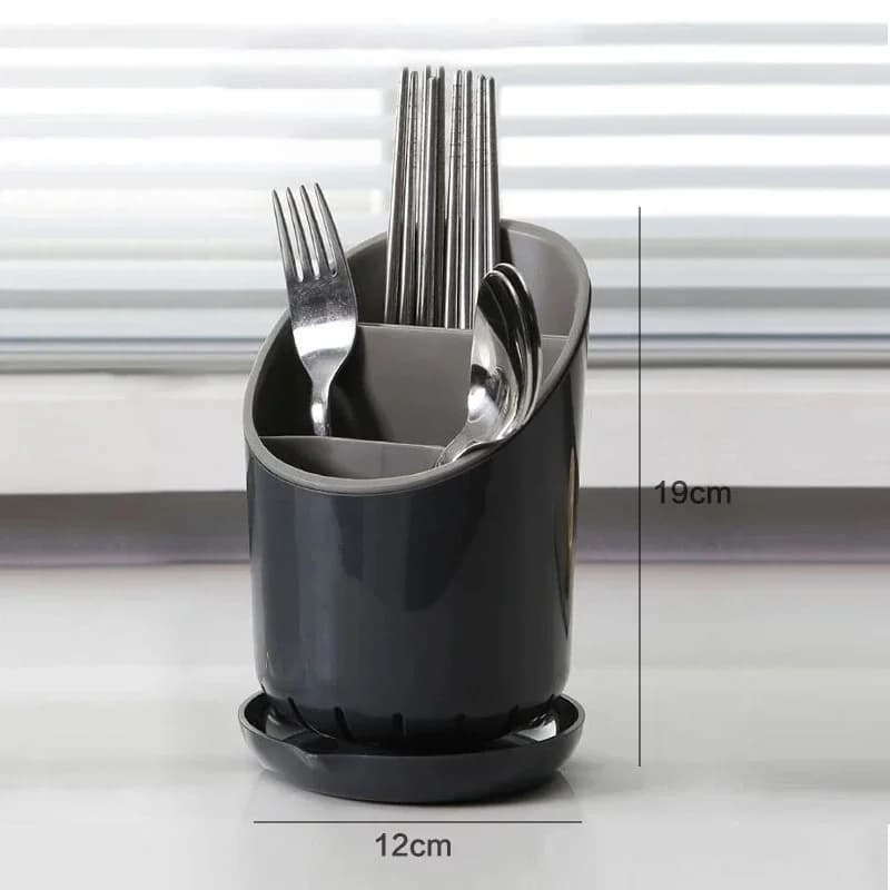 Ống Cắm Đũa Muỗng Dao Kèm Khay Hứng Nước Tiện Dụng Bằng Nhựa