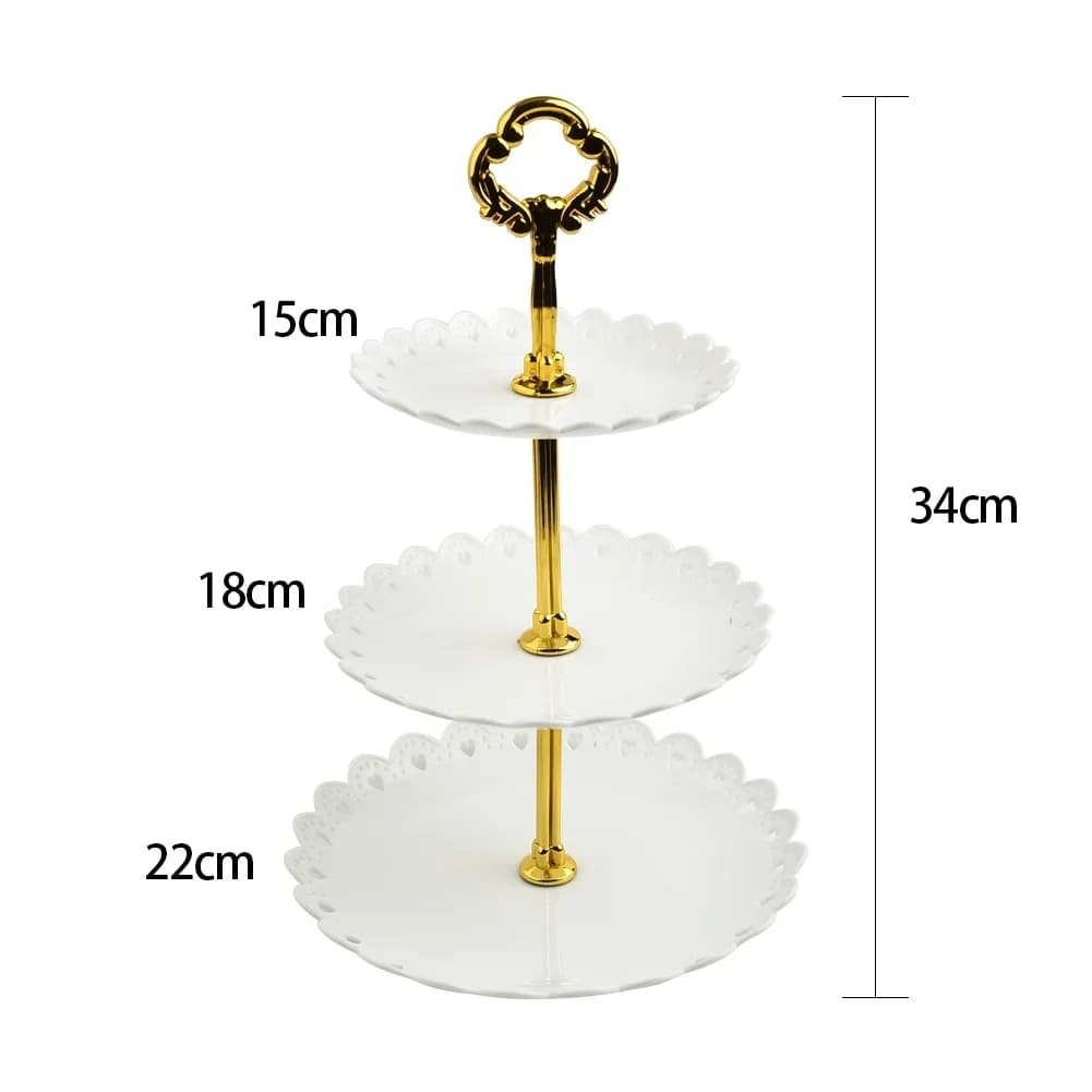 Kệ để bánh và hoa quả 3 tầng trưng bày tiệc sinh nhật, đám cưới