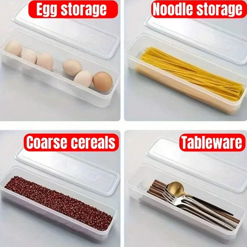 Hộp Đựng Thực Phẩm Tủ Lạnh Có Nắp 1/2/4 Món Khay Nhựa Giữ Tươi Hành Ngò Mì Sợi Kín Khí