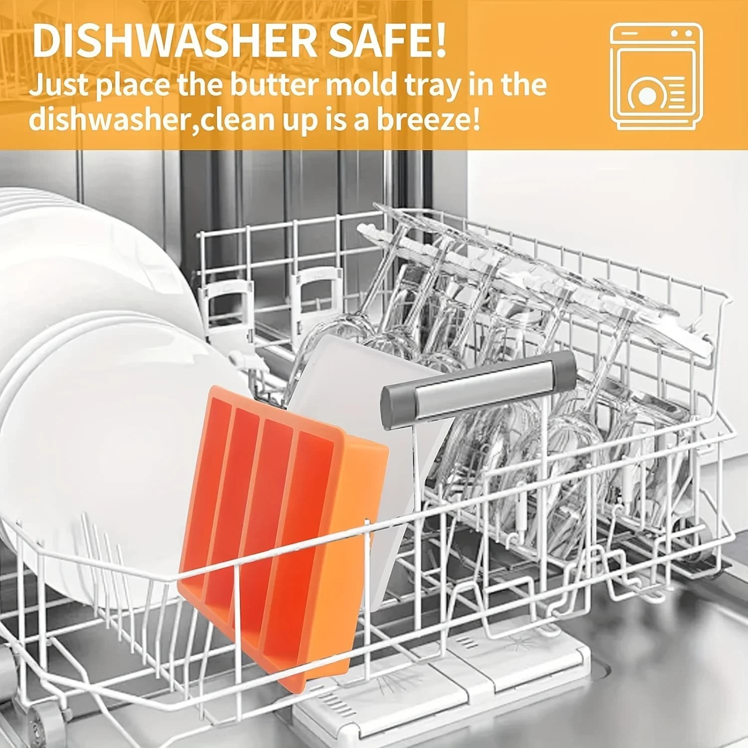 Bộ 1/4 khay làm đá que chữ nhật có nắp đậy xếp chồng tiện lợi cho bình nước
