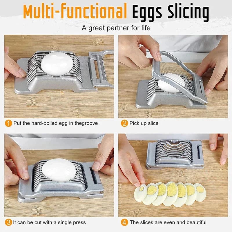 Dụng Cụ Cắt Lát Trứng Luộc Nhôm Dây Thép Không Gỉ Cho Trái Cây Mềm