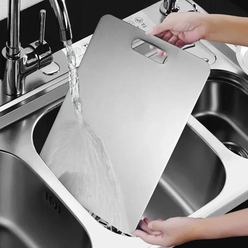 Bộ 3 thớt inox 2 mặt cao cấp - Thớt thái thịt, rau củ và nhào bột làm bếp