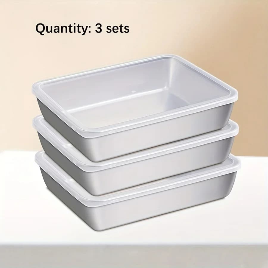 Bộ 3 Hộp Bảo Quản Thực Phẩm Inox Kín Khí Không Chứa BPA - Đựng Đồ Tủ Lạnh, Đồ Khô