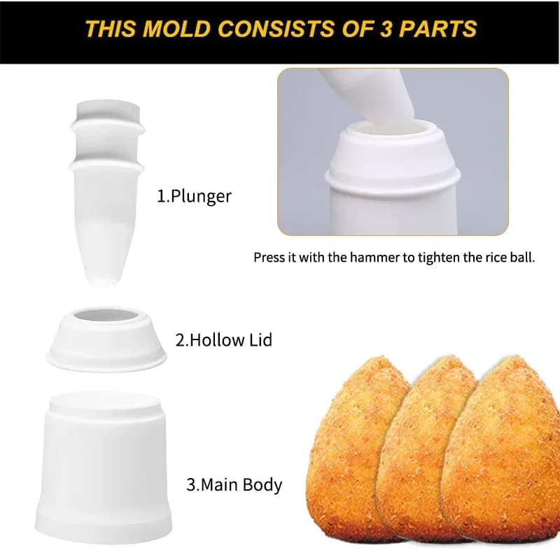 Khuôn Làm Cơm Nắm Arancini DIY PGY, Dụng Cụ Làm Sushi