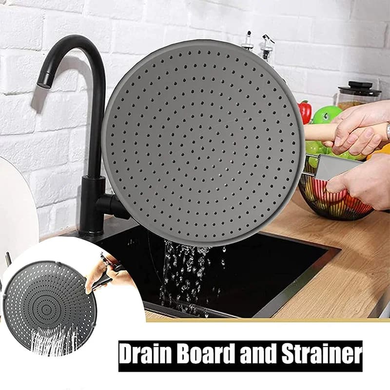 Nắp chắn dầu mỡ silicone có tay cầm chịu nhiệt kiêm rổ ráo nước cho chảo chiên rán