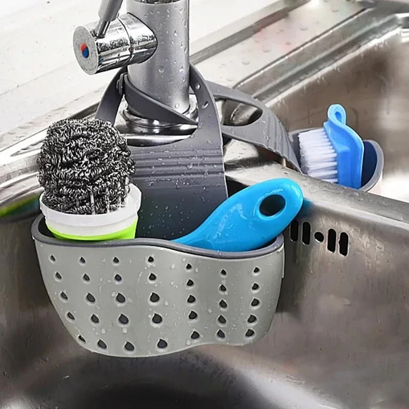 Giỏ Treo Bồn Rửa Chén Đựng Giẻ Rửa Bát & Xà Phòng Thoát Nước Tiện Lợi