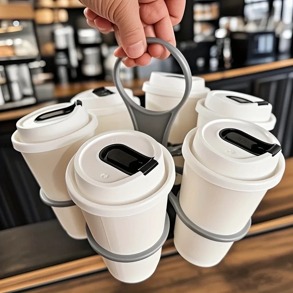 Khay đựng đồ uống 6 ngăn gấp gọn kèm quai xách mang đi dã ngoại tiện lợi (1/2 cái)