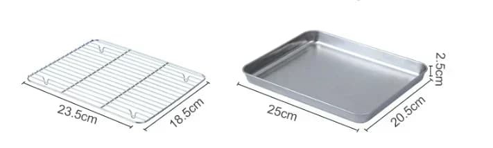 Khay nướng inox kèm giá lưới đa năng cho lò nướng BBQ bánh ngọt