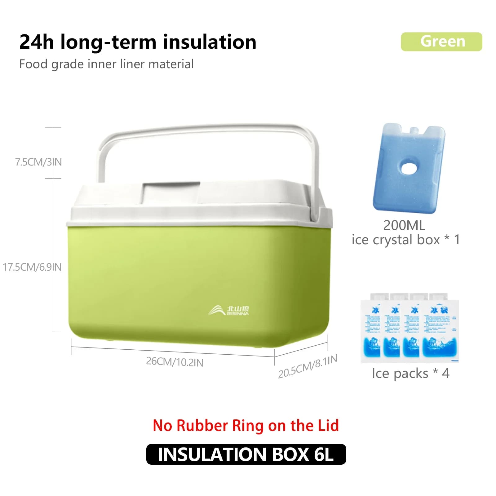 Thùng giữ nhiệt cắm trại BISINNA 6L/9L/15L di động cho câu cá, dã ngoại, ô tô