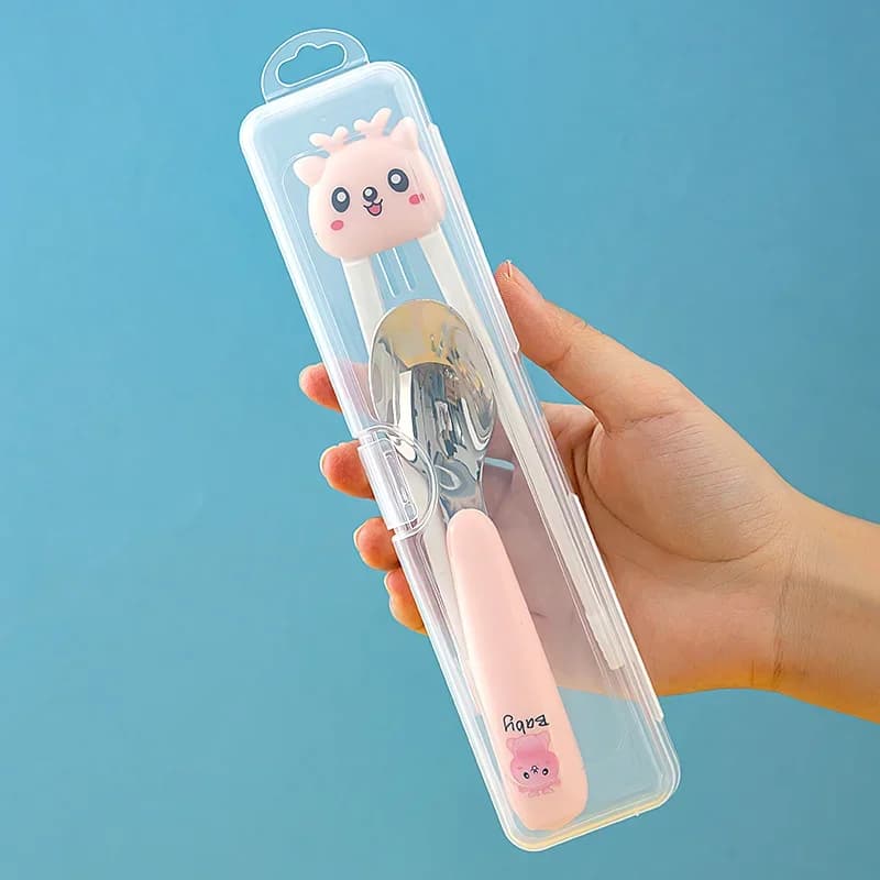 Hộp đựng dao muỗng đũa trong suốt nắp lật chống bụi di động mang đi du lịch