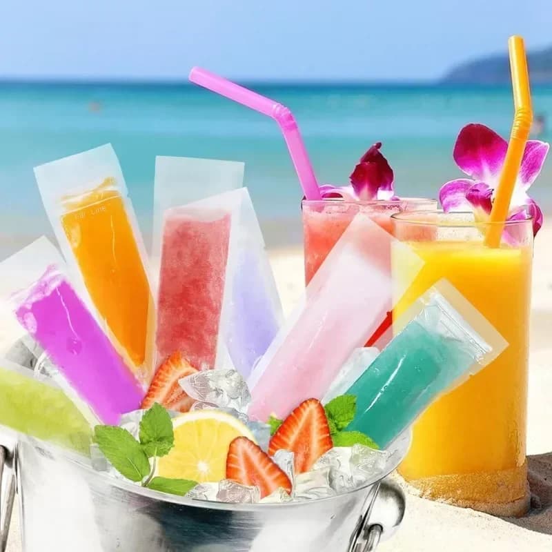 Set 50/100/200 Túi Làm Kem Trong Suốt Dùng Một Lần - Túi Đựng Nước Ép, Sữa Chua, Socola Tiện Lợi