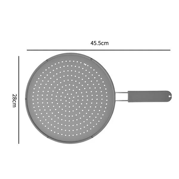 Nắp chắn dầu mỡ silicone có tay cầm chịu nhiệt kiêm rổ ráo nước cho chảo chiên rán